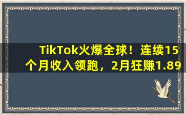 TikTok火爆全球！连续15个月收入领跑，2月狂赚1.89亿美元